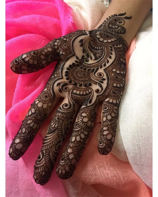 Fine Lace Arrangement On Front Hand Mehndi Design Fine Lace Arrangement On Front Hand Mehndi Design
